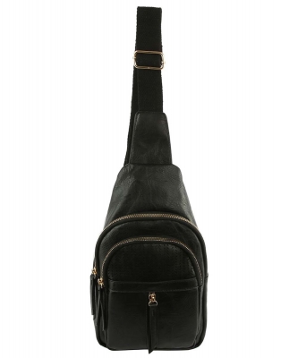 Fashion Laser Cut Printed Sling Bag Backpack LY122 BLACK